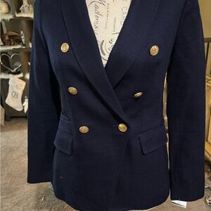 Navy Blue Double-Breasted Women's Blazer